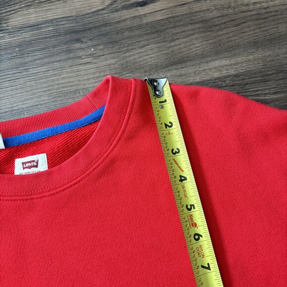 Lego x Levis Sweatshirt Men’s Sz Large Red Long Sleeve Pullover Brick Patch - Picture 6 of 9